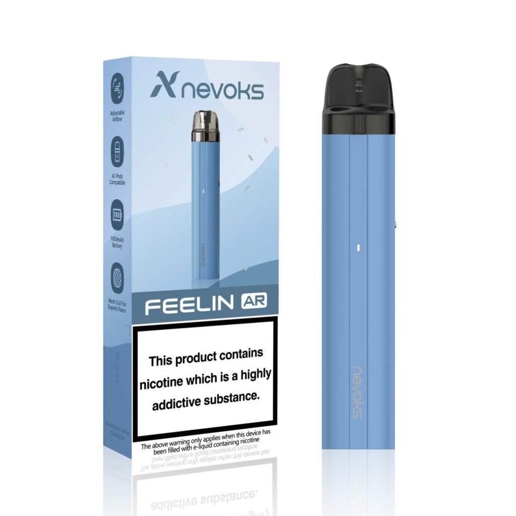 Nevoks, Vaper rellenable, Open POD system, sistema cartucho abierto, Feeling AR, color azul